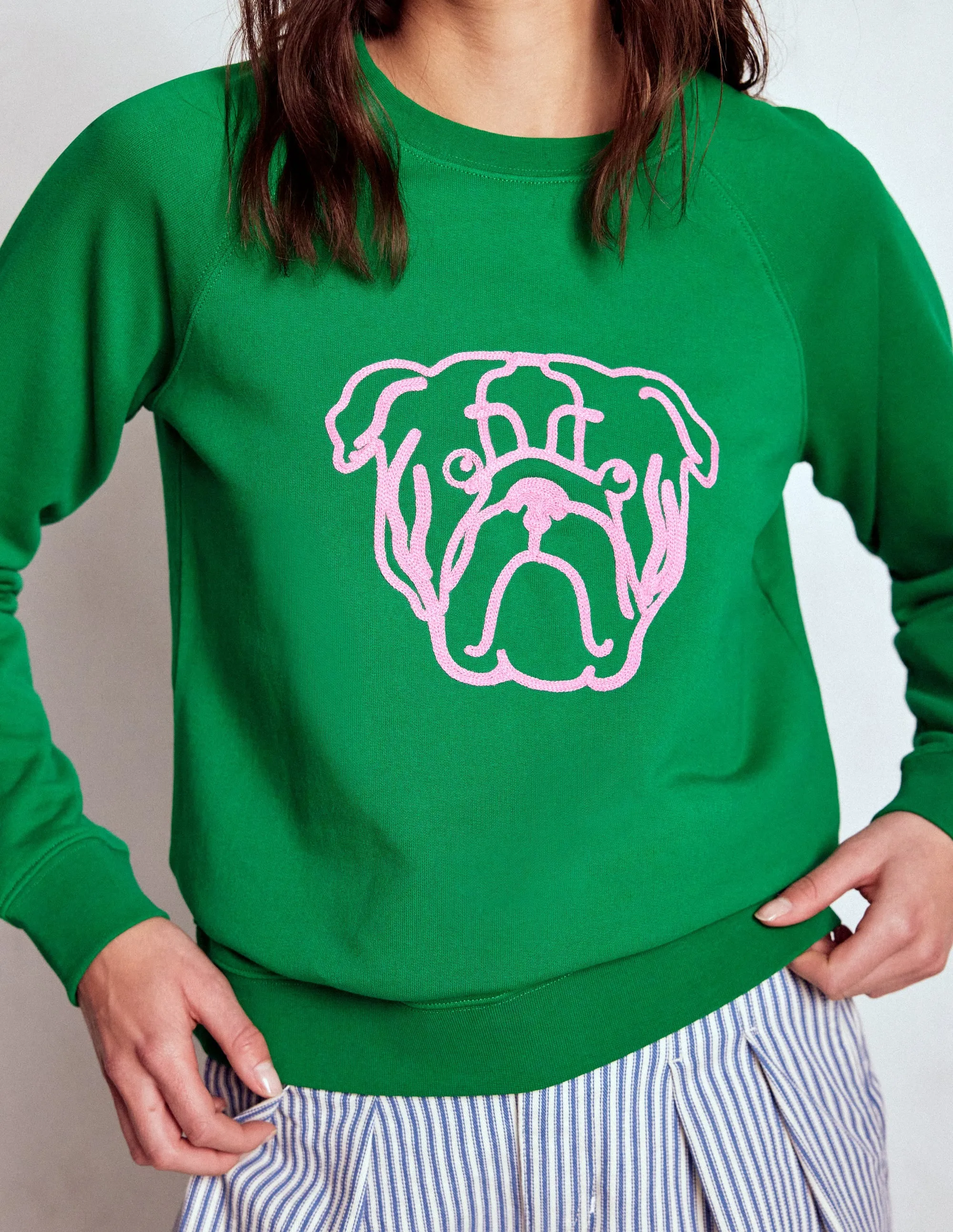 Rosa Embroidered Sweatshirt-Grumpy Dog Quick Release Fasteners Hydrophobic Surface Treatment