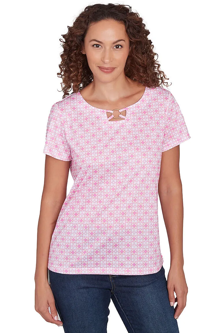 Compact Jacquard Weave I Pink I Can Lucky Tiles Tee