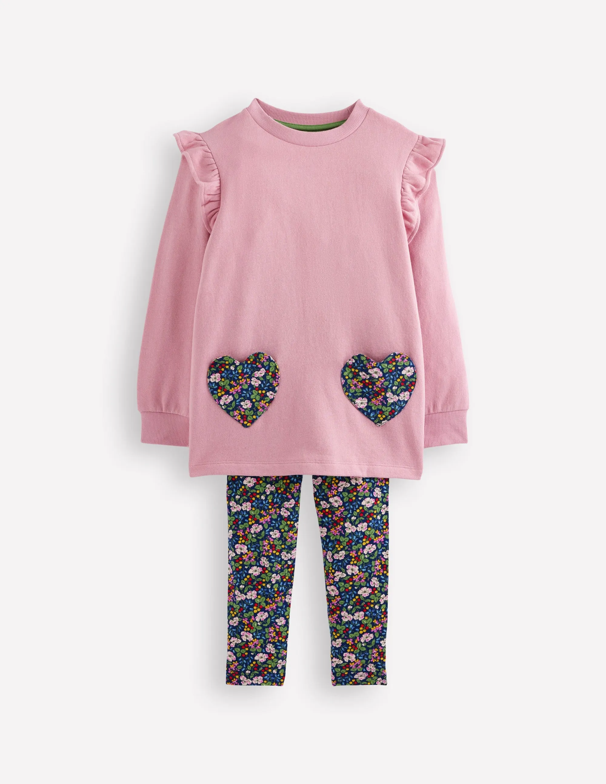 Sweat Tunic and Legging set-Berry Floral Fit For Movement