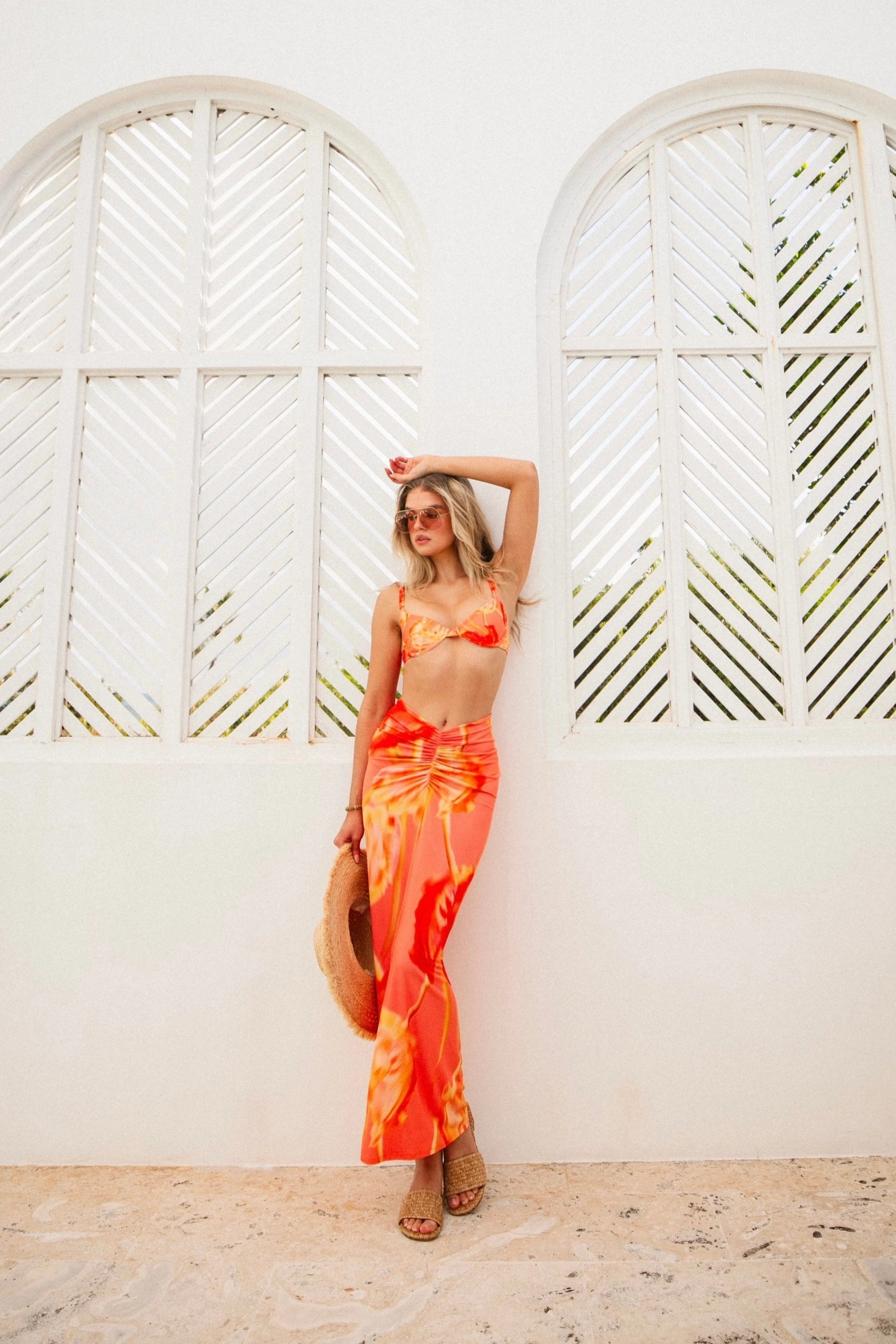 Sweetie Maxi Skirt Silk Jersey - Rum Punch Refined Texture Sophisticated Casual