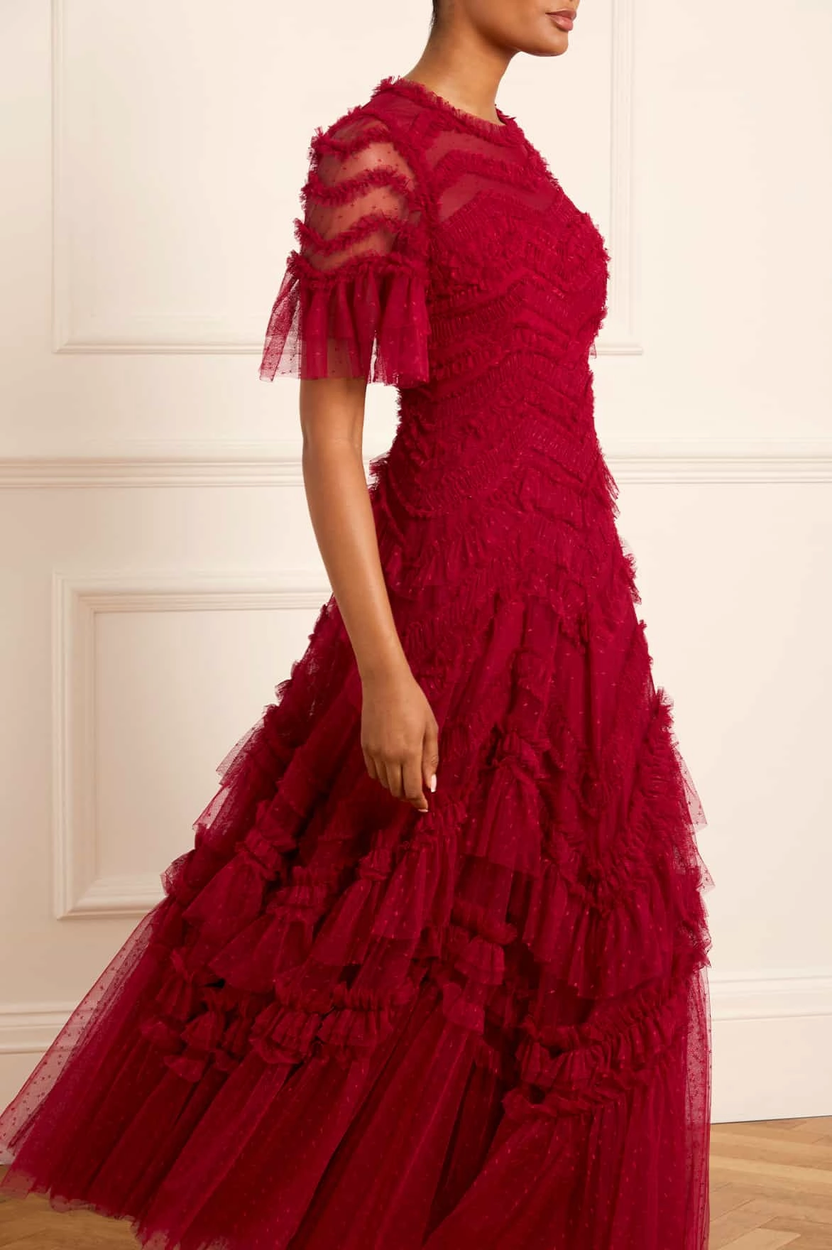 Elia Short Sleeve Gown AdjustableStraps