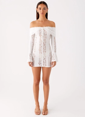 Syvanna Lace Mini Dress - White