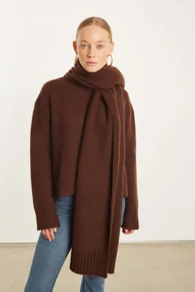 Mocha Cashmere Wrap Scarf SlimFit SoftKnit