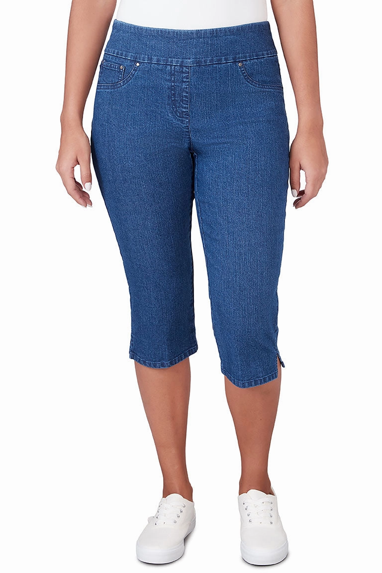 Stylish Layers Easy Layer Pull-On Stretch Denim Clamdigger Pant
