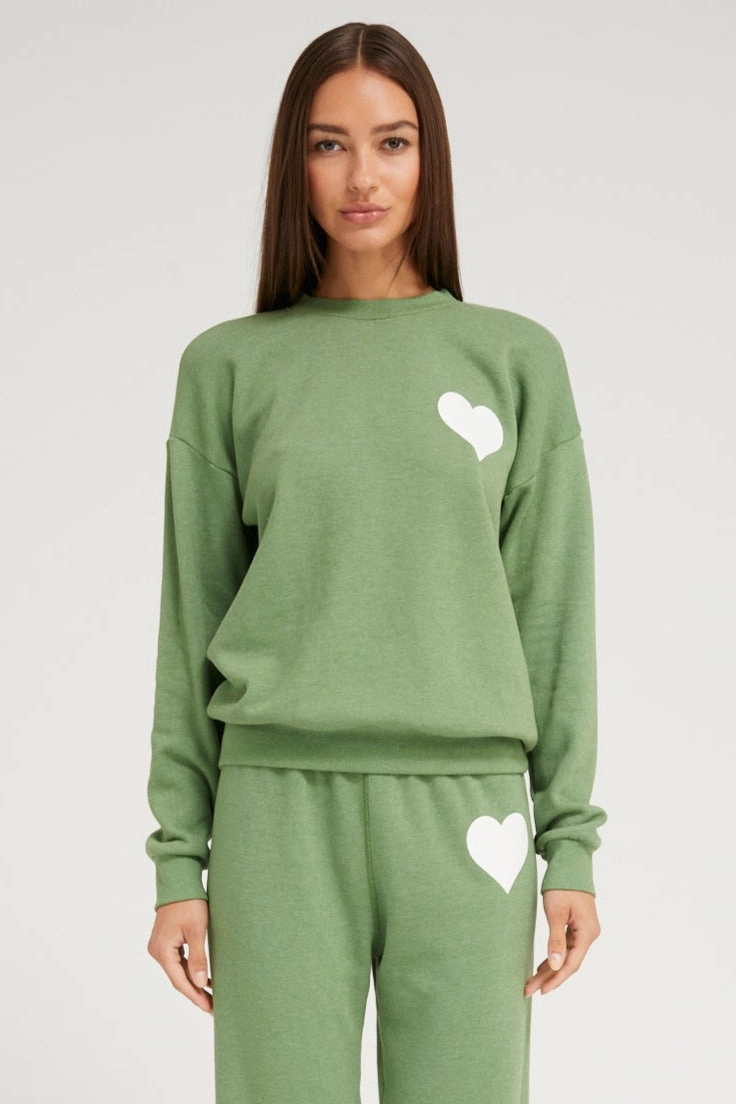 Tencel Blend Fabric ConvertibleStyle Fern Heart Sweatshirt