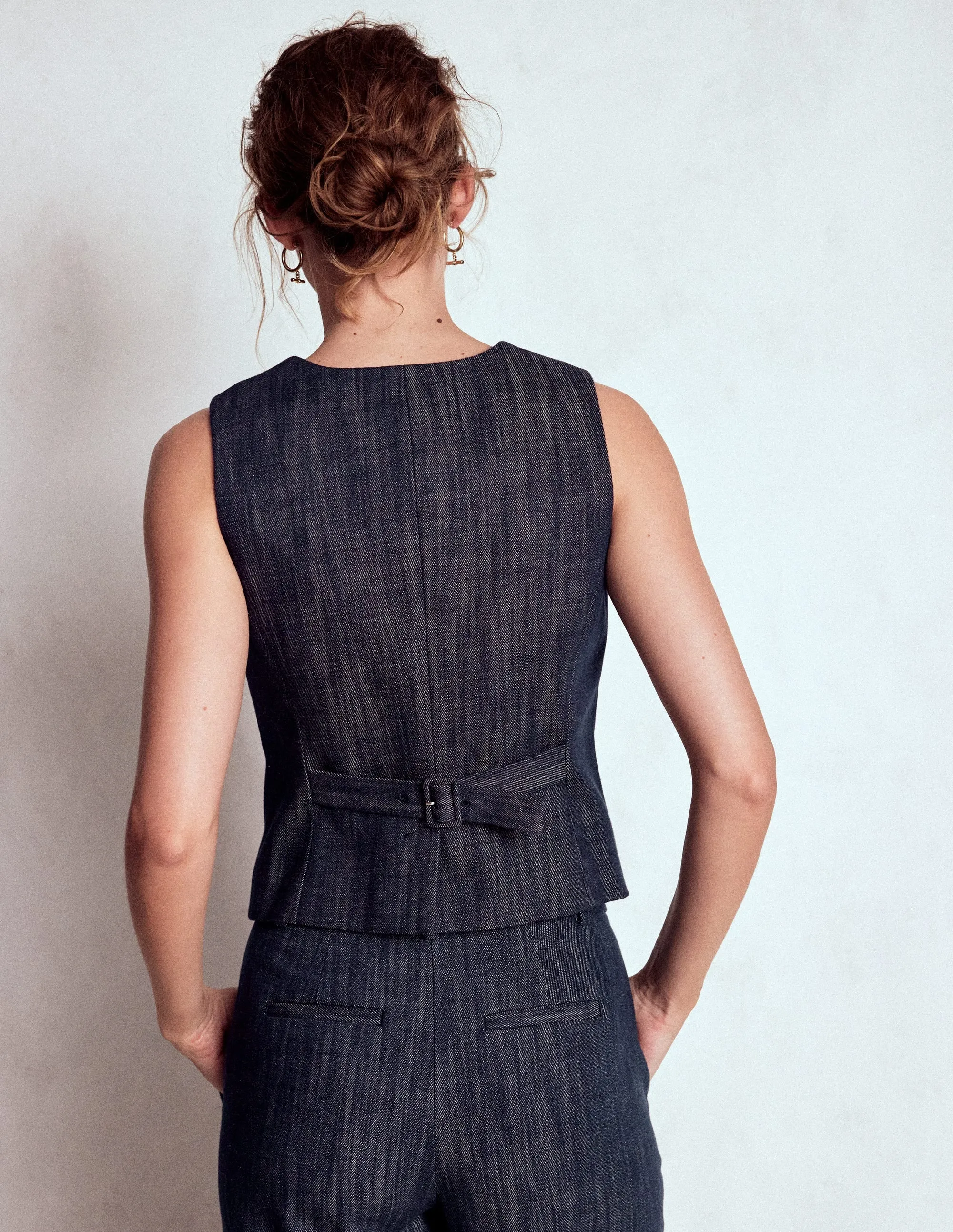 Tailored Twill Waistcoat-Navy, Indigo Cold Weather
