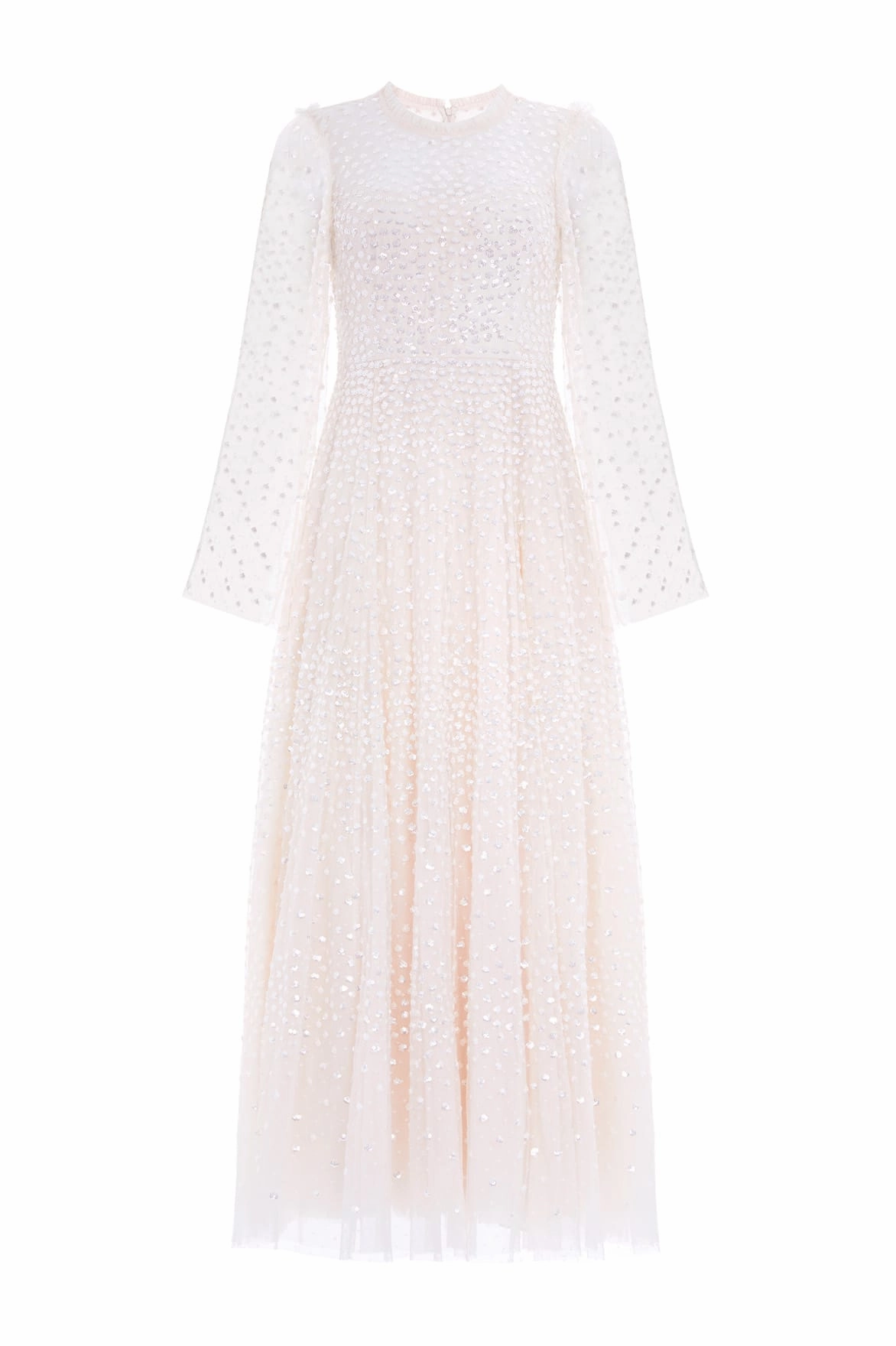 Scatter Dot Round Neck Ankle Gown Comfortable Look