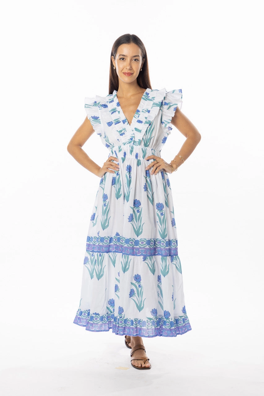 Bindu Cora Dress Violet Jasmin Soft Touch Morning Glow