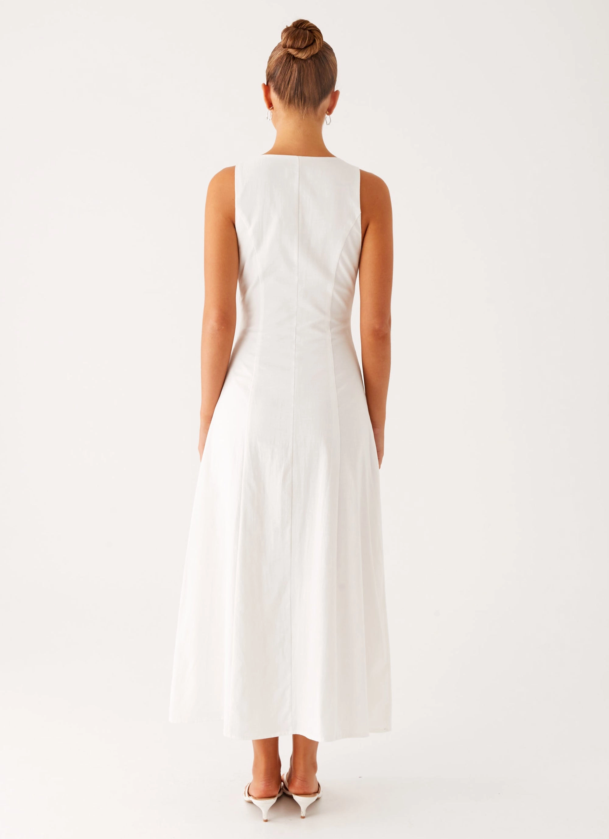 Tamsin Linen Maxi Dress - White