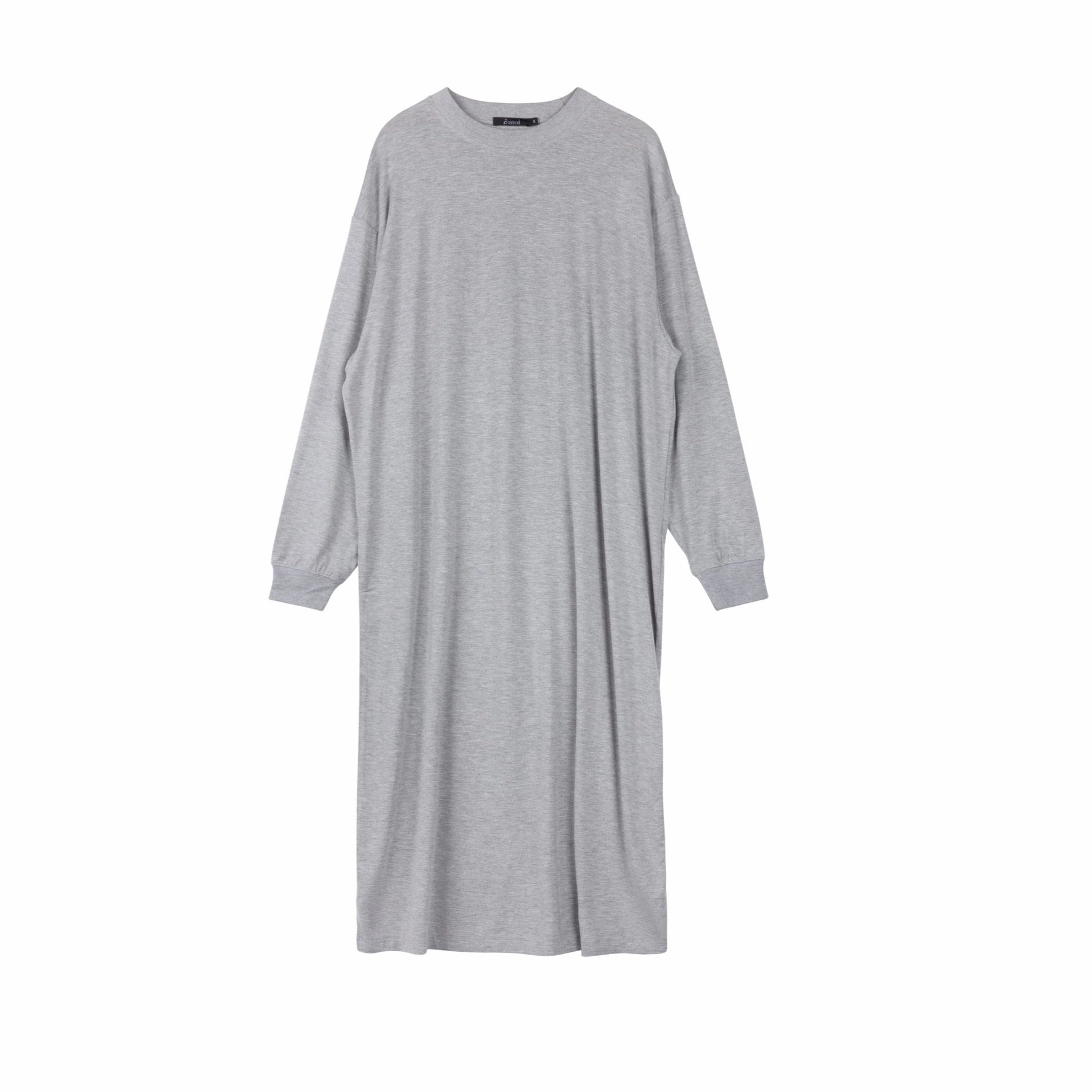 Lace Detail Light Aesthetic Oversized T-Shirt Dress | Gray [Final Sale]
