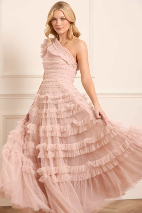Polished Look Bright Feel Lisette Ruffle One-Shoulder Gown