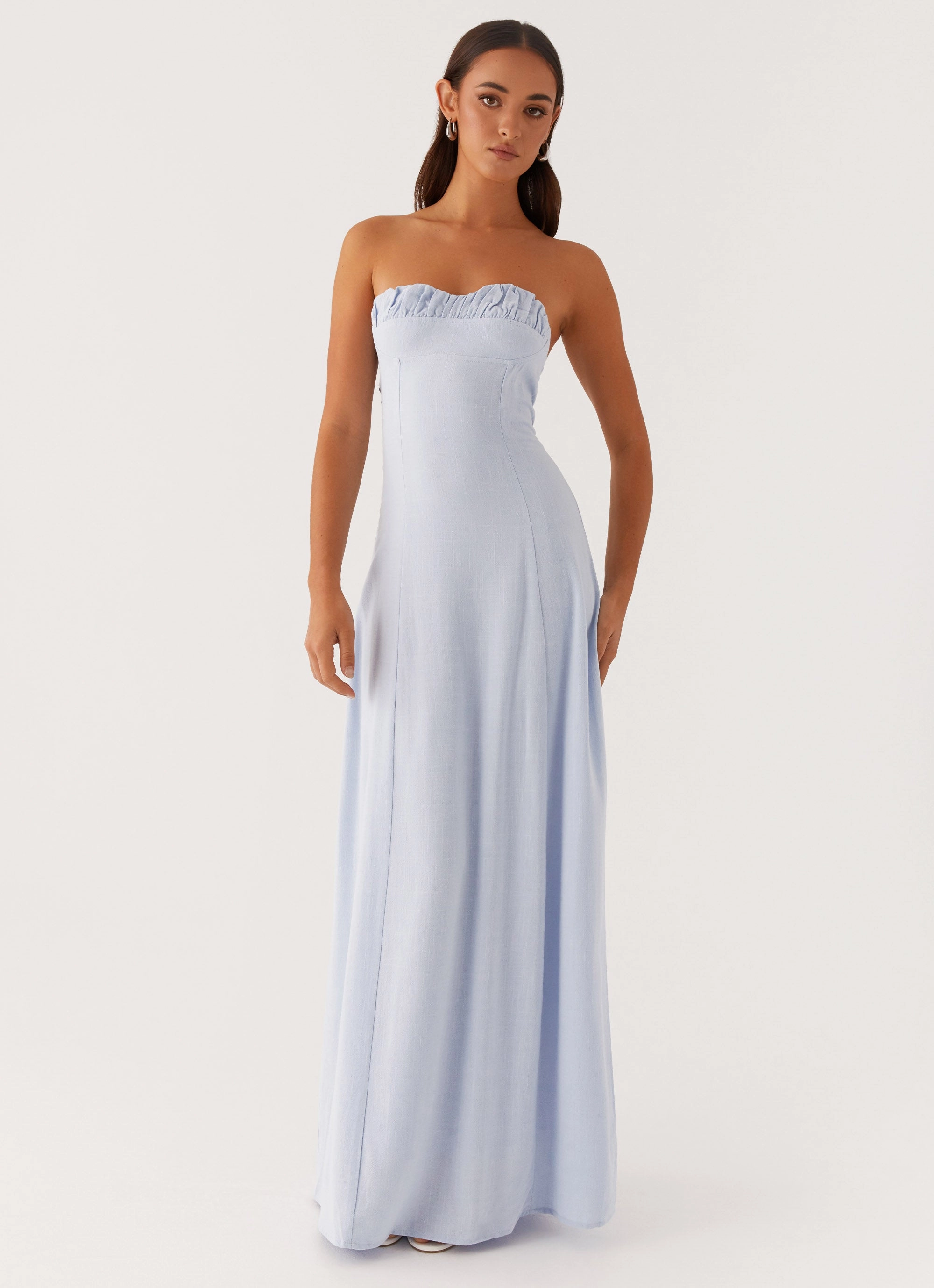 Tayla Linen Maxi Dress - Blue