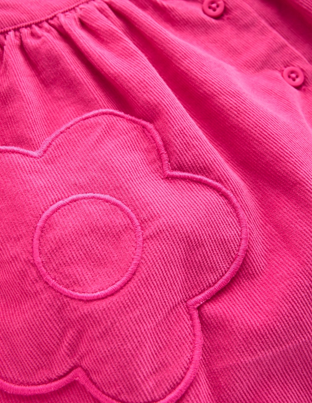 Button-through Mini Skirt-Raspberry Pink Comfort Waistline Bohemian vibe