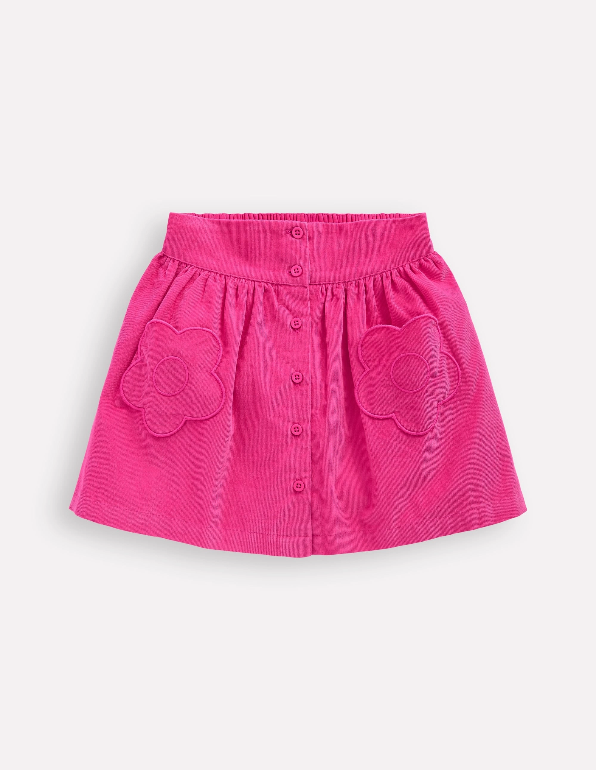 Button-through Mini Skirt-Raspberry Pink Breezy Edge