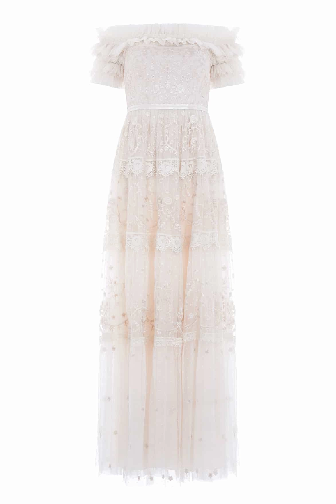 Flattering Lines Midsummer Lace Off-Shoulder Gown