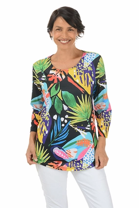 Harmony Curved Hem Knit Top VNeckline