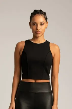 Black Audrey Pintuck Top EcoFriendly Material