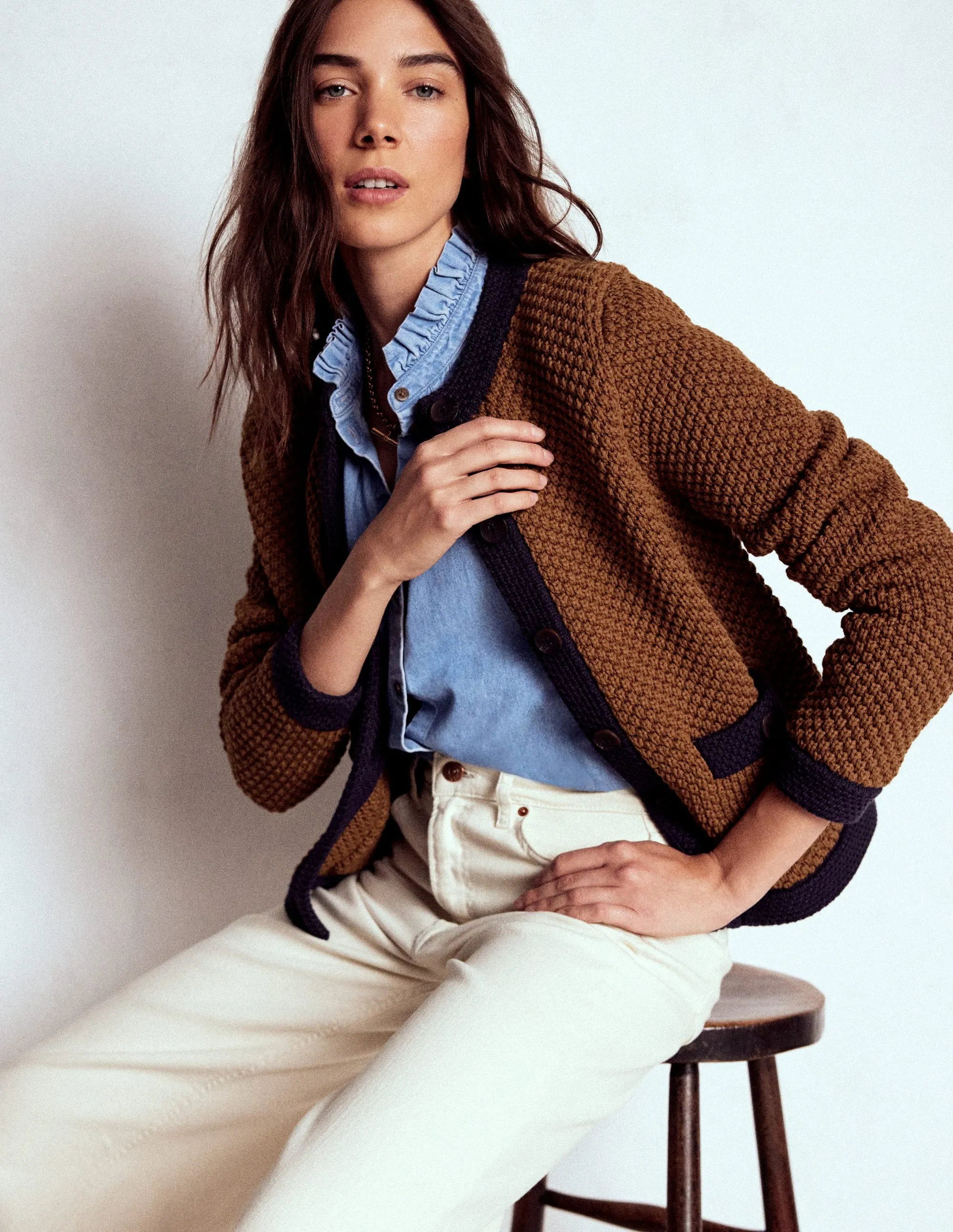 Home Warmth Libby Knitted Jacket-Camel