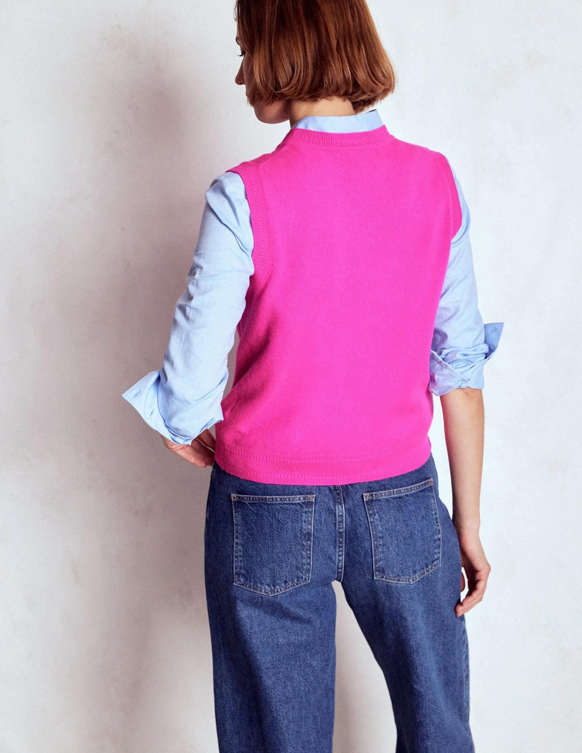 Eco Certified Fibers Eva Cashmere Tank-Pop Pansy