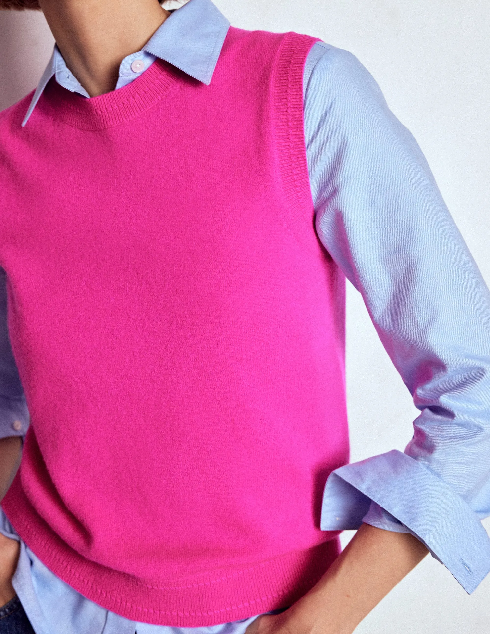 MoistureWicking Yarn Eva Cashmere Tank-Pop Pansy