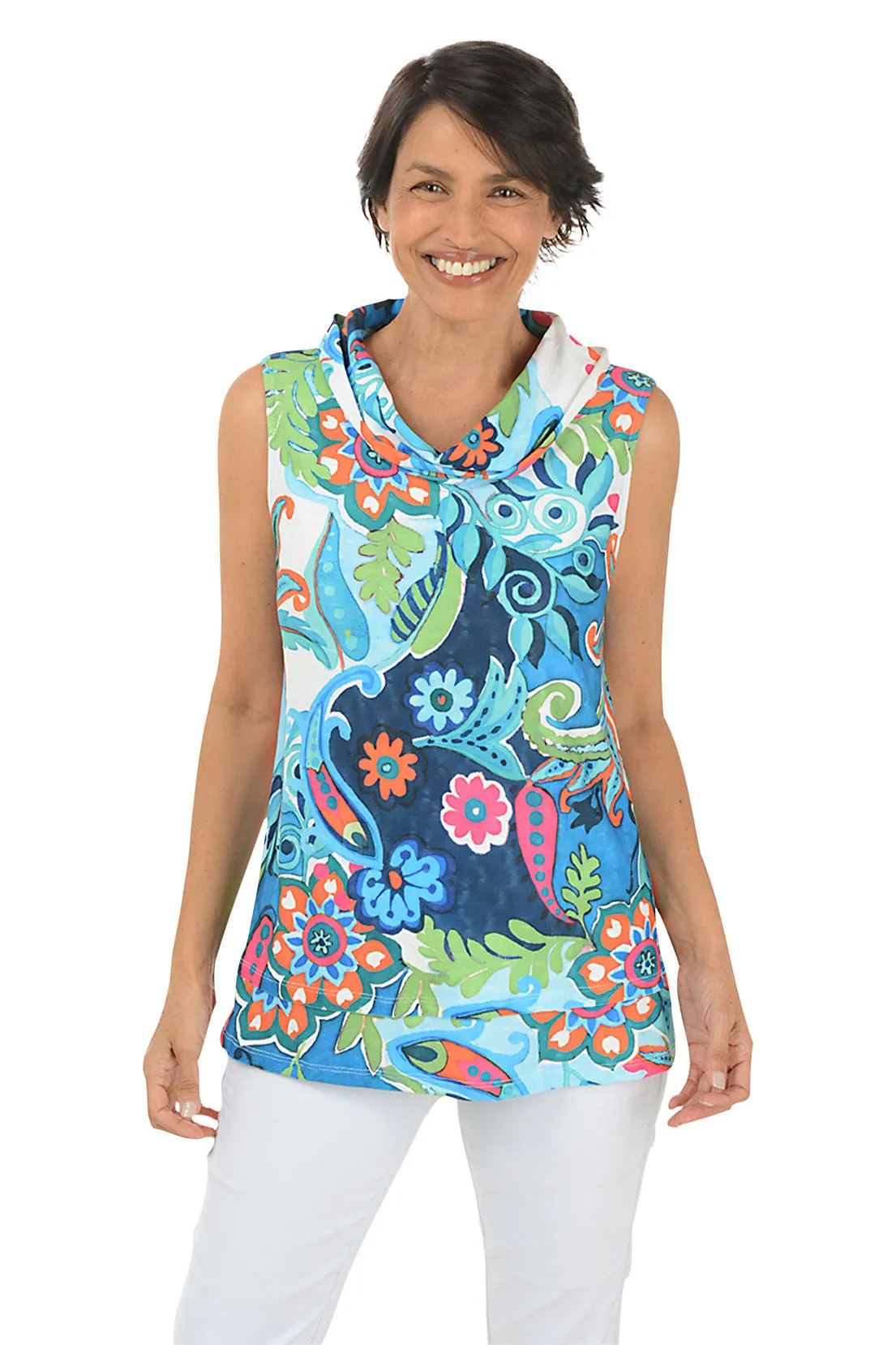 Marina Cowl Neck Sleeveless Top AbrasionResistant Finish