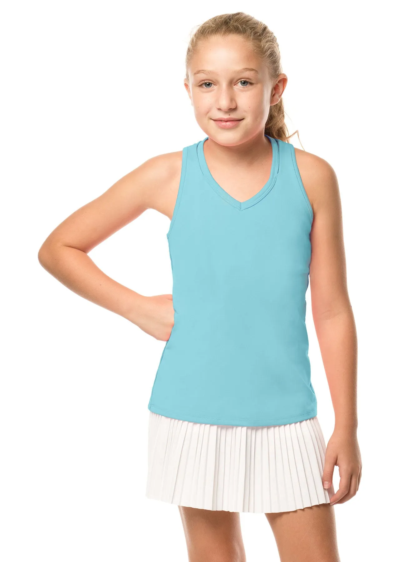 V-neck Cutout Tank Layered Placket Design