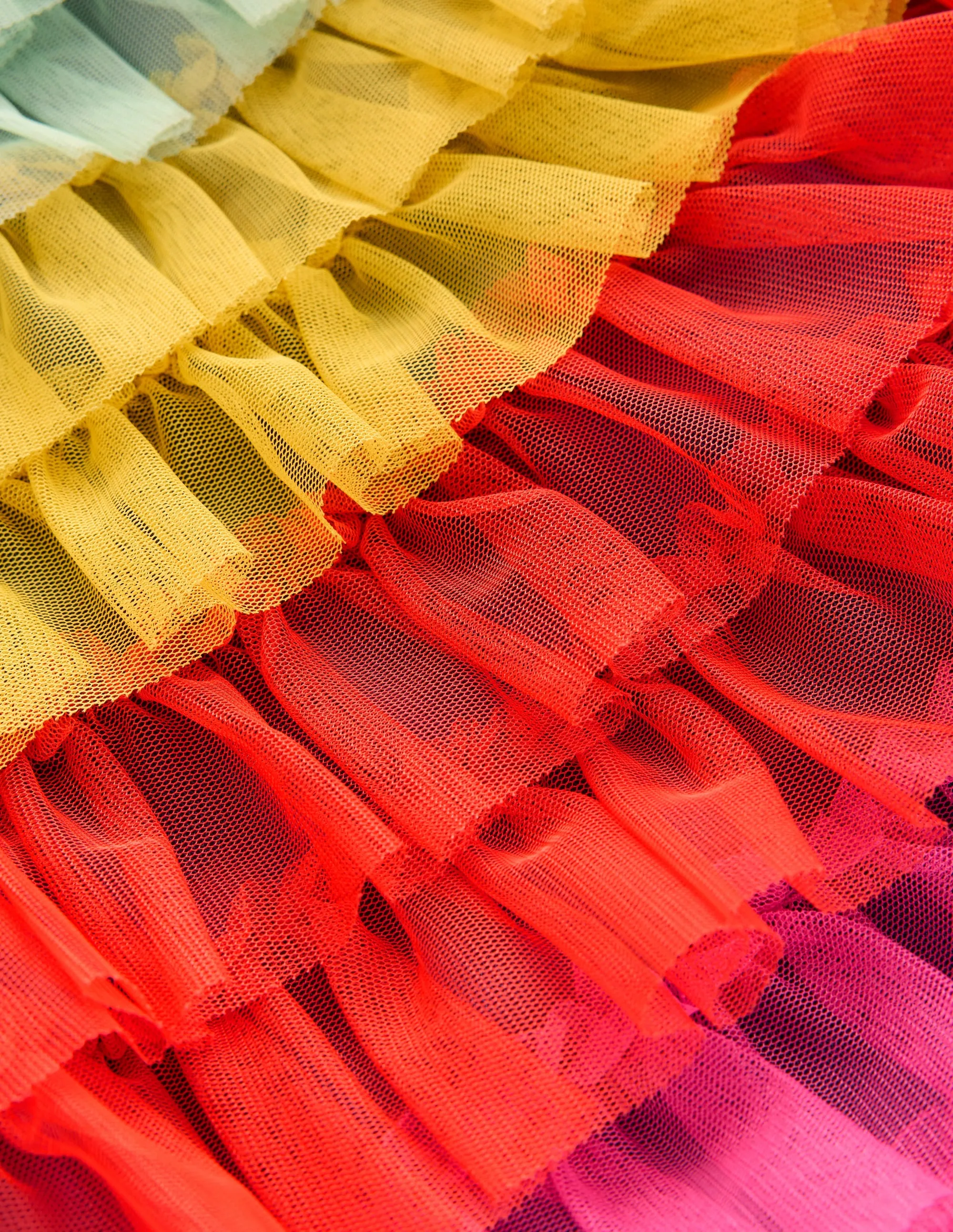 All Gender Fit Tiered Tulle Dress-Rainbow Multi