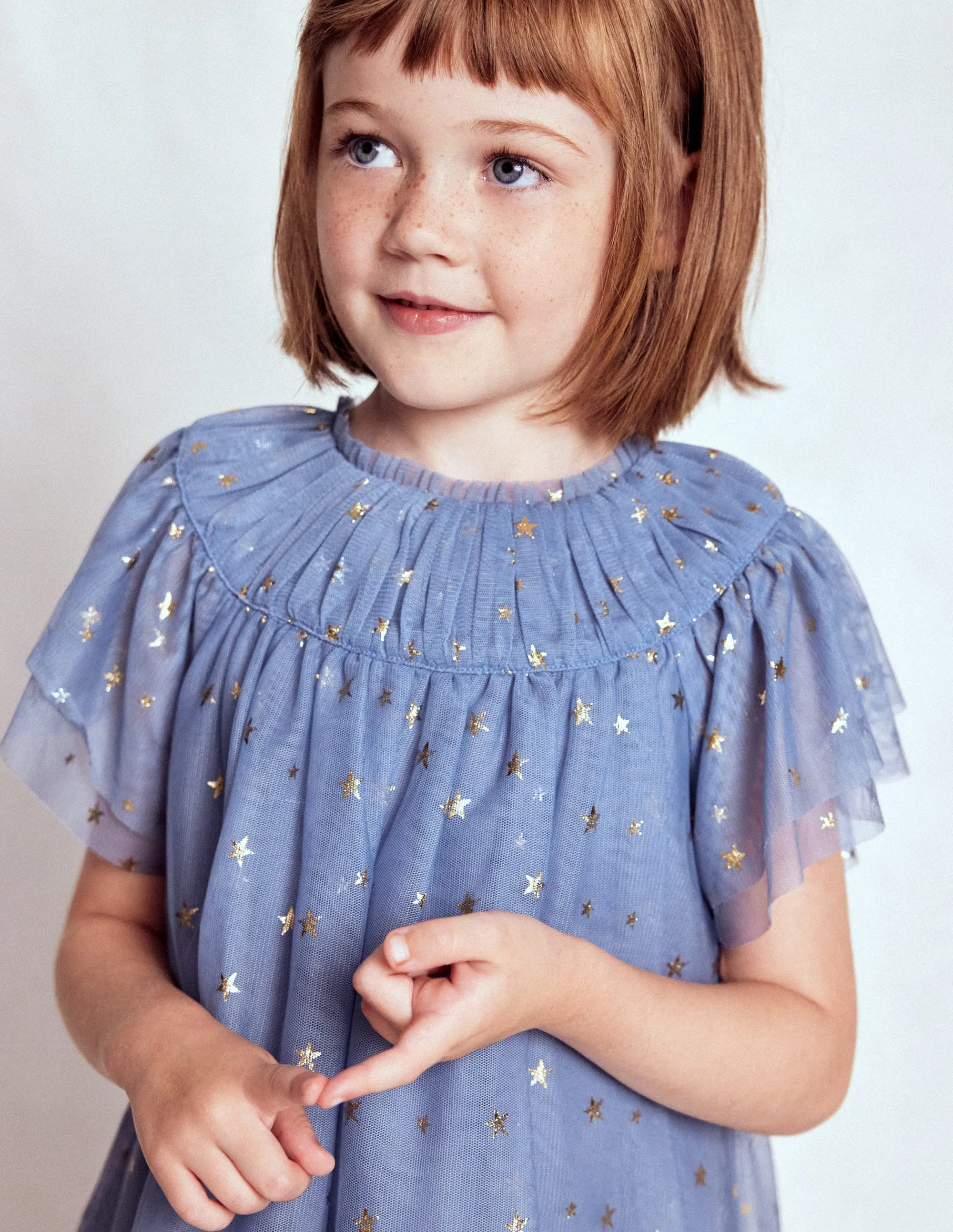 Summer Air Tiered Tulle Dress-Stormbolt Blue