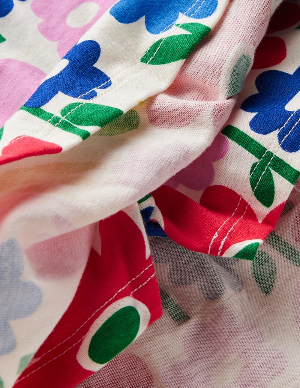 Tiered Jersey Skort-Multi Pop Flower Emerging Designer Lightweight