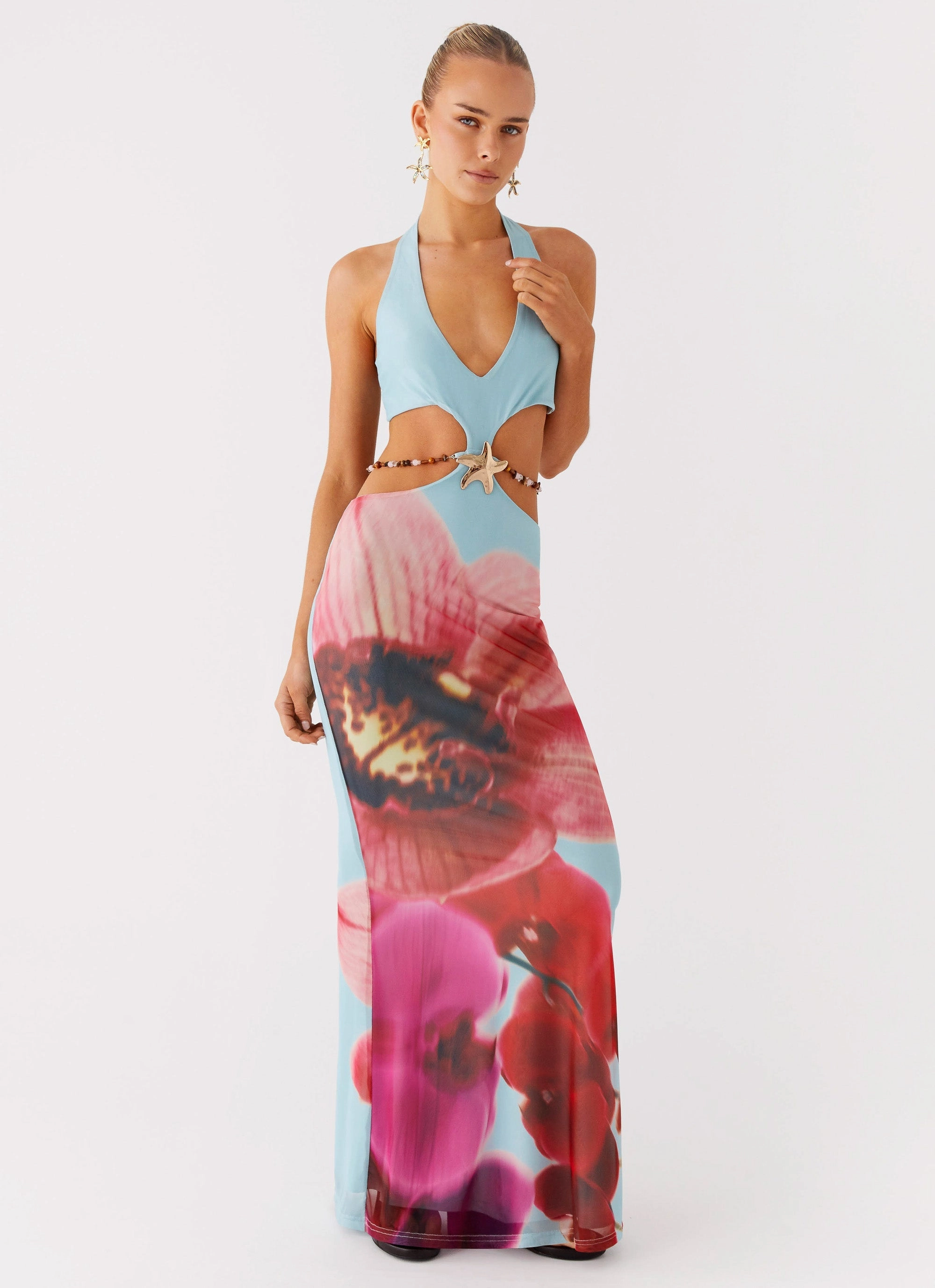 Time To Dance Maxi Dress - Turquoise Bloom