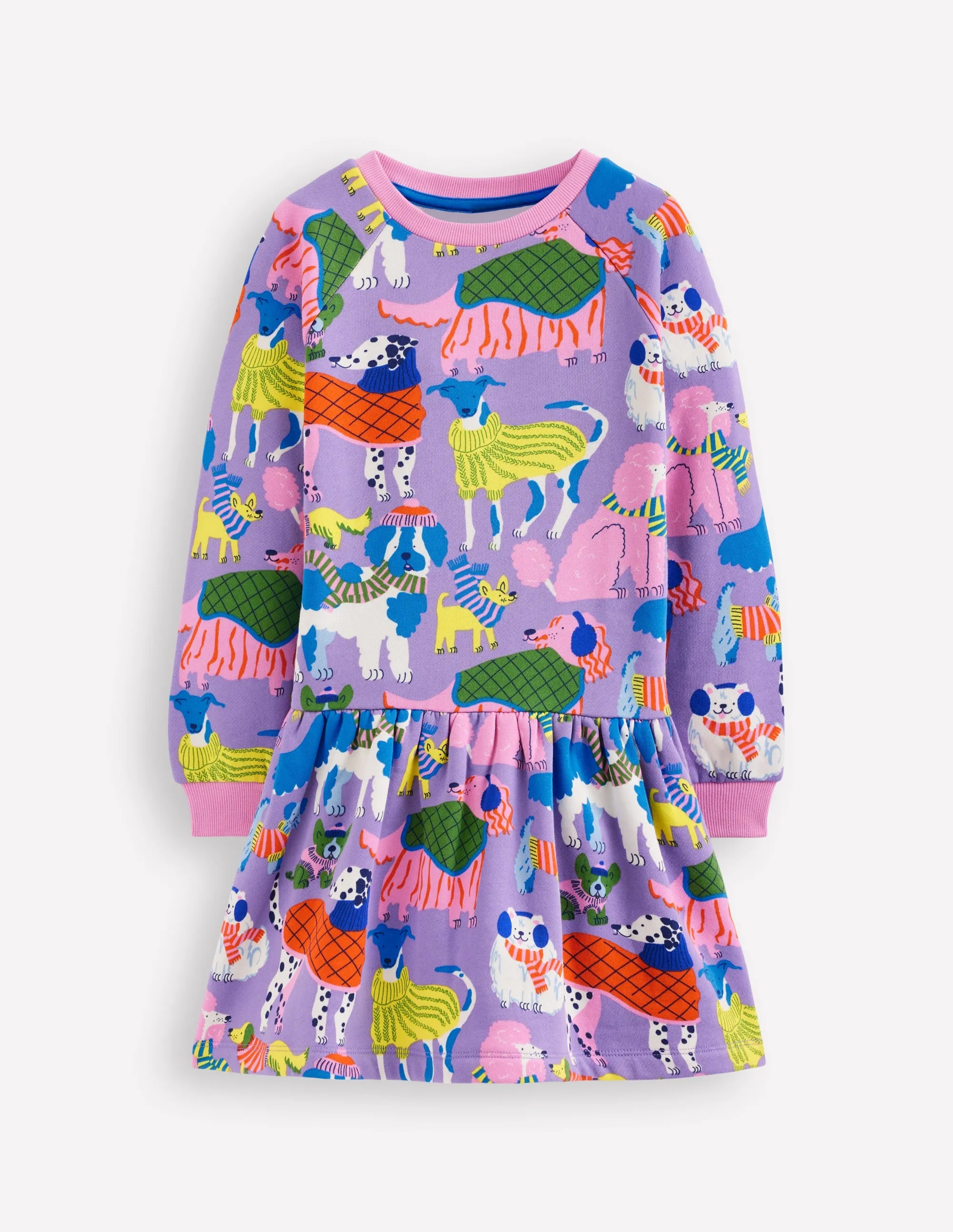 Cosy Sweatshirt Dress-Eggshell Blue Cosy Dogs Vibrant Form