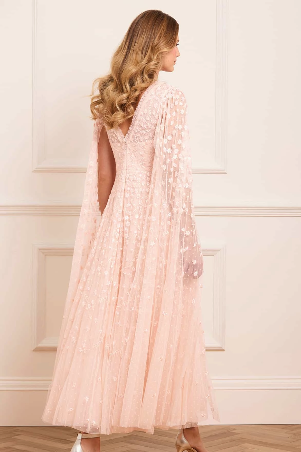 Winter Classic Clover Cape Sleeve Ankle Gown