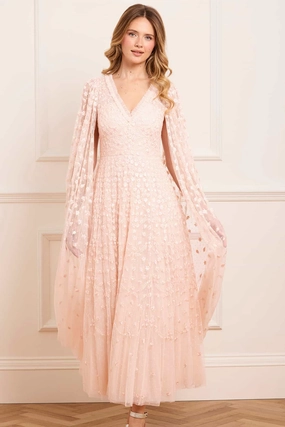 Clover Cape Sleeve Ankle Gown Simple Spirit Comfy and Chic