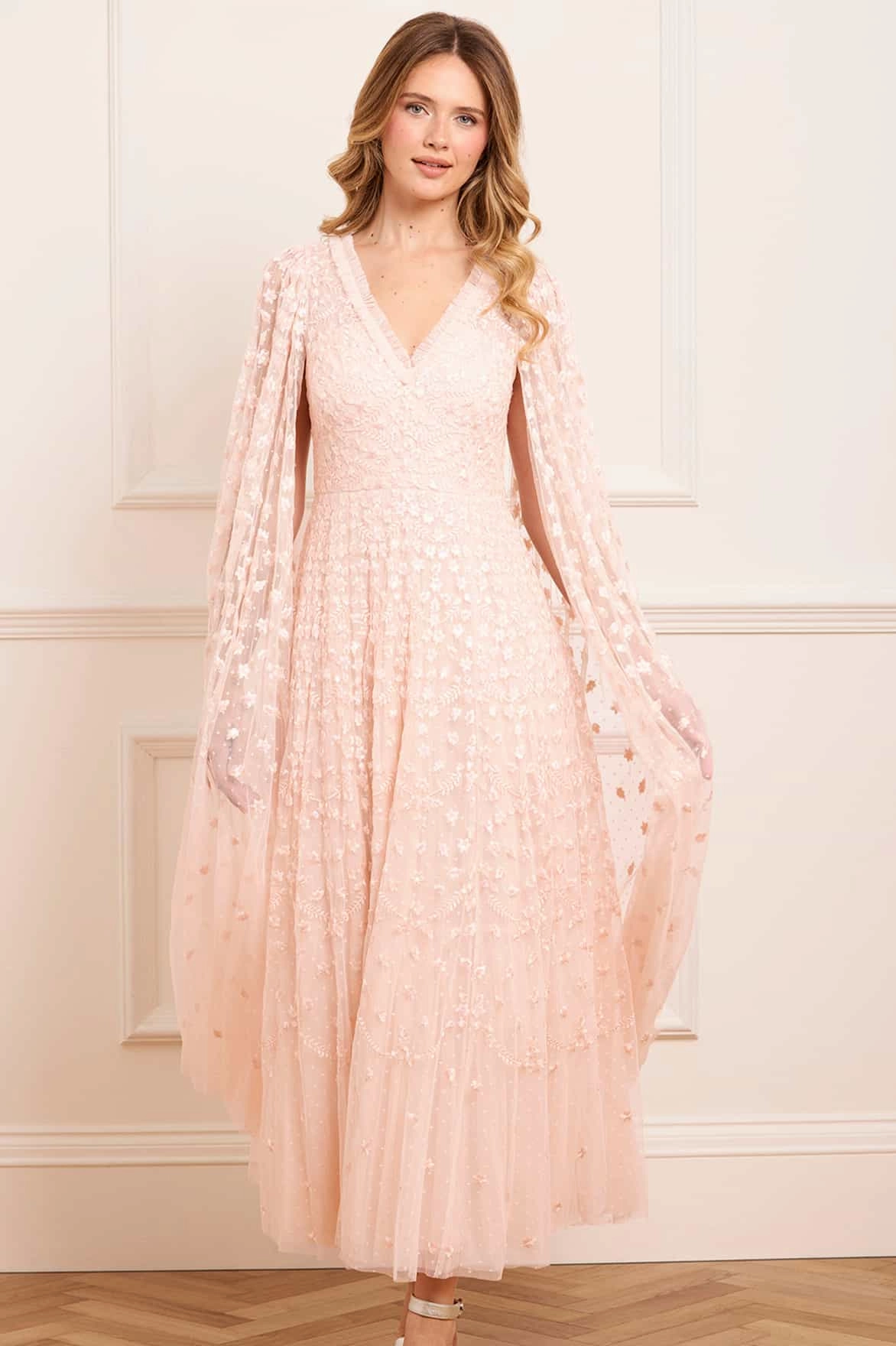 Clover Cape Sleeve Ankle Gown Simple Spirit Comfy and Chic