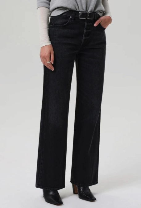 Stylish Vibrant Relaxed Taper Annina High Rise Wide Leg 30" in Raine