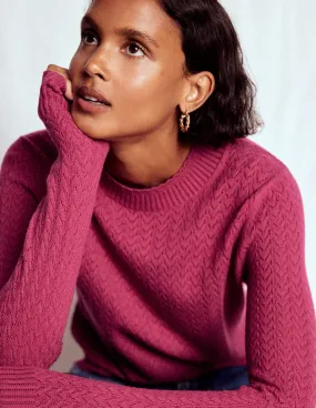 Modern Drape Diane Pointelle Jumper-Bright Cherry