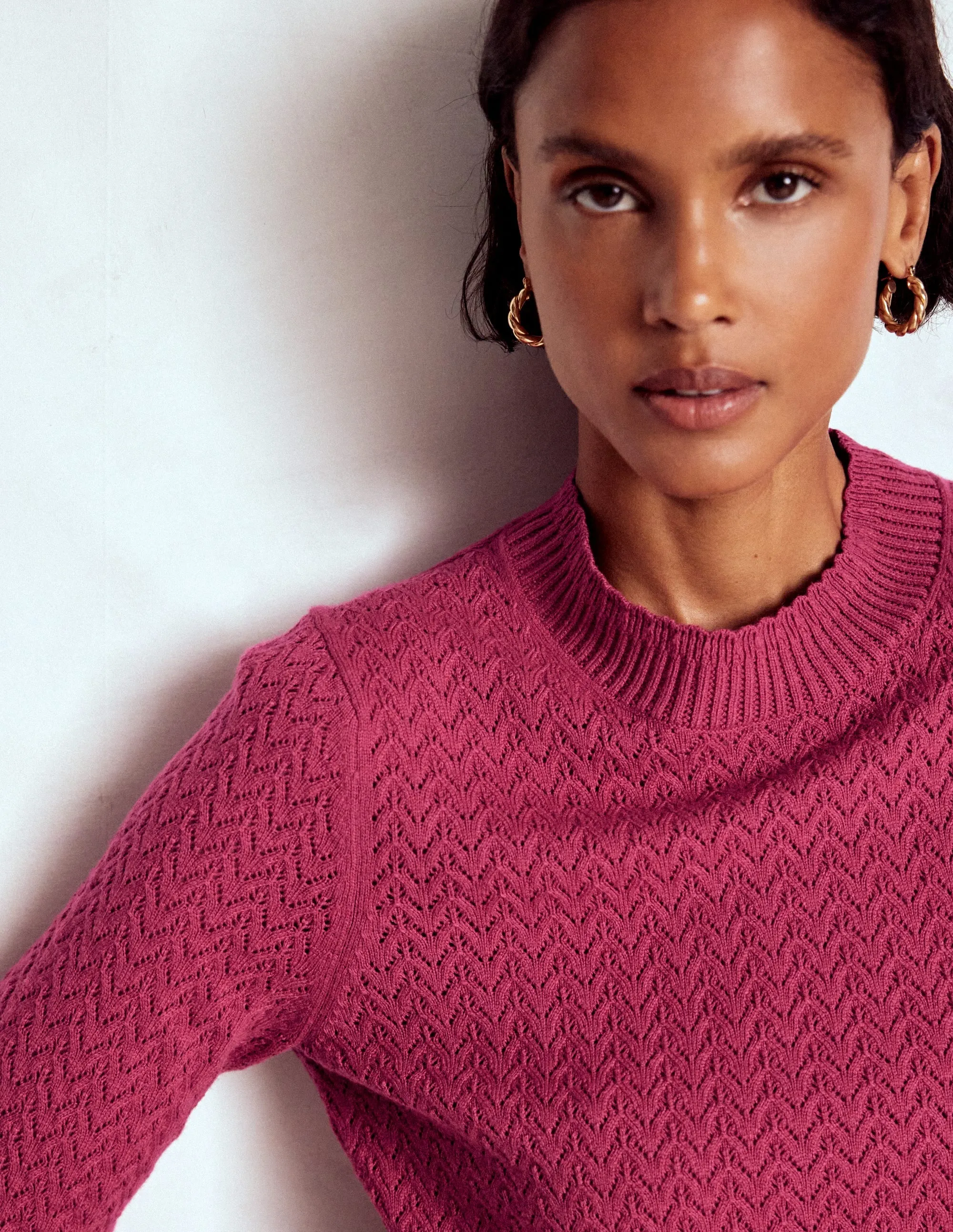 Diane Pointelle Jumper-Bright Cherry MachineWashable Structure Moisture Wicking Technology
