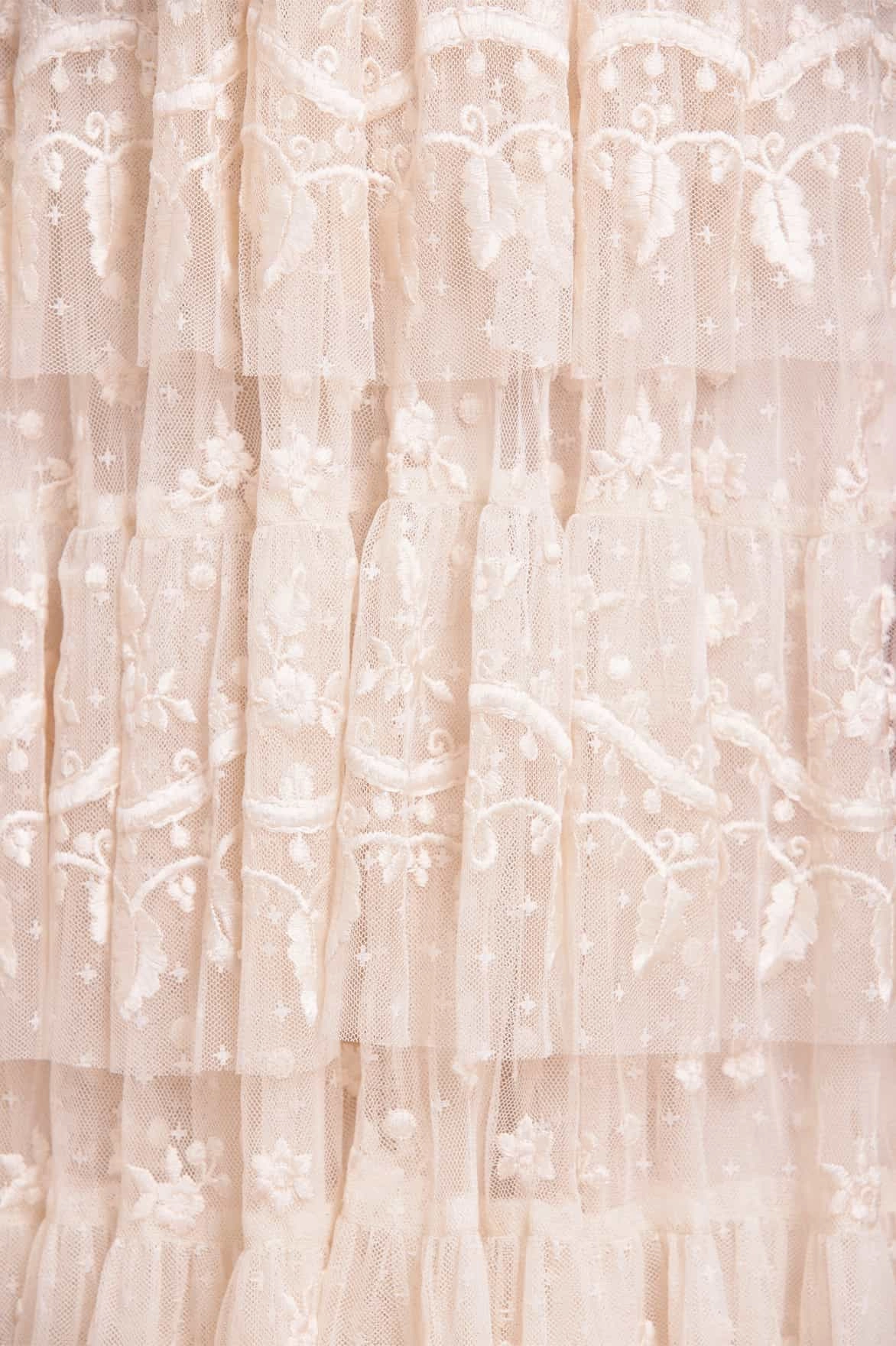 French Vibe Life Soft Layered Lace Ankle Gown