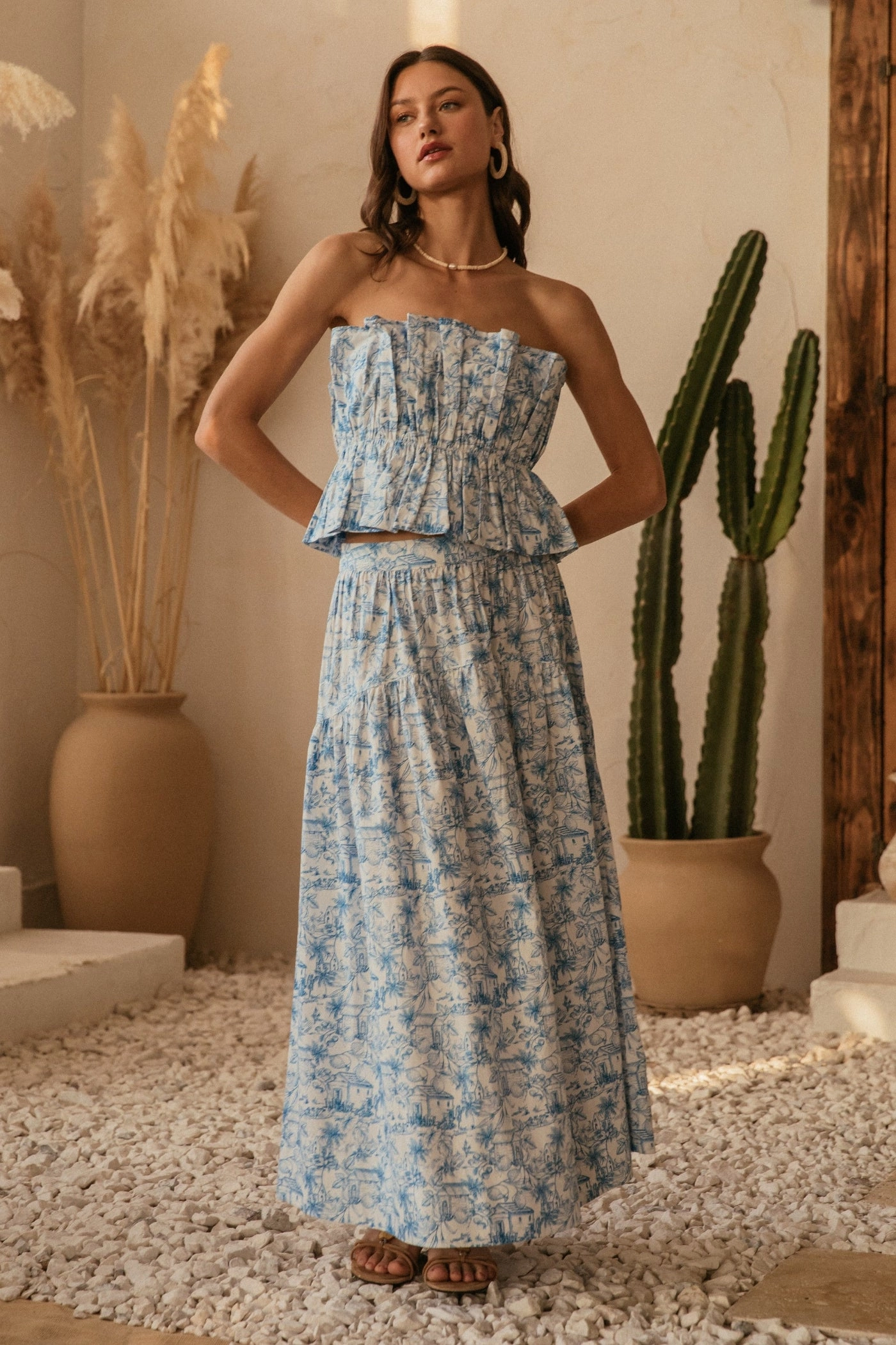 VALERIE PRINTED MAXI SKIRT Convertible Length