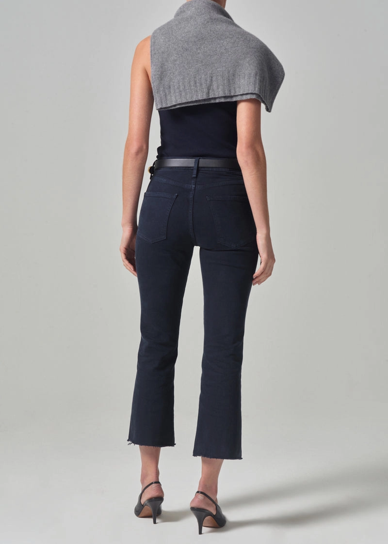 Isola Cropped Trouser in Navy Effortless casual Minimalist Elegant