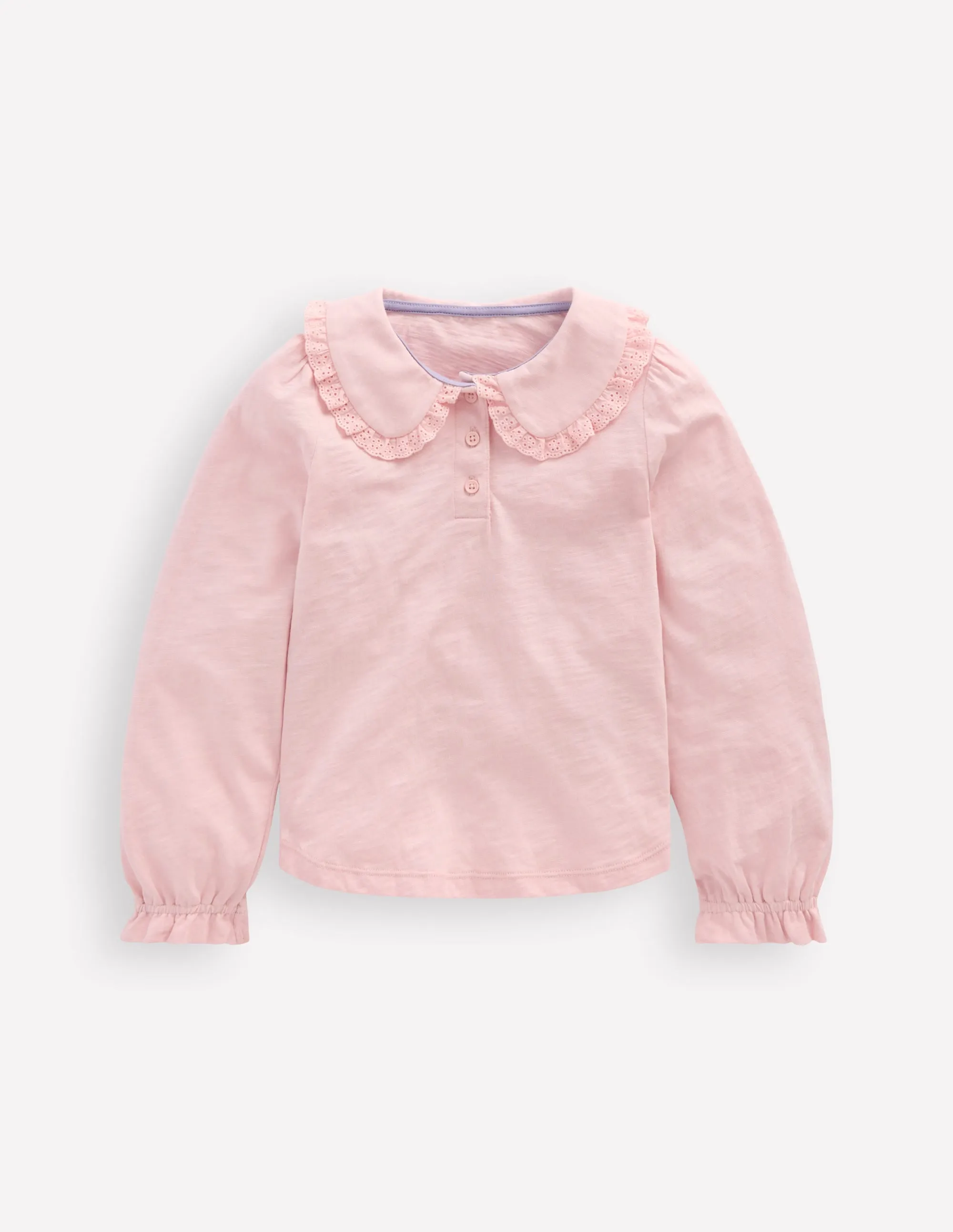 QuickDry Light Casual Collared Slub Top-Chalk Pink