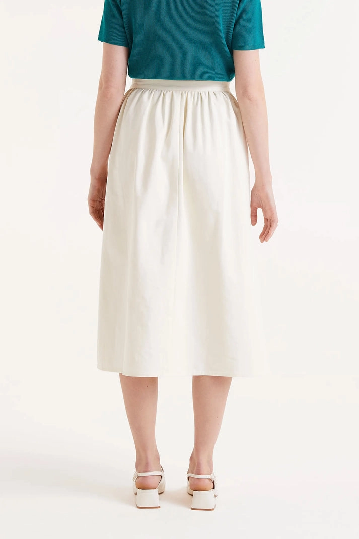 Athleisure Inspired Erasable Crease Cotton Midi Skirt in Jungle Print