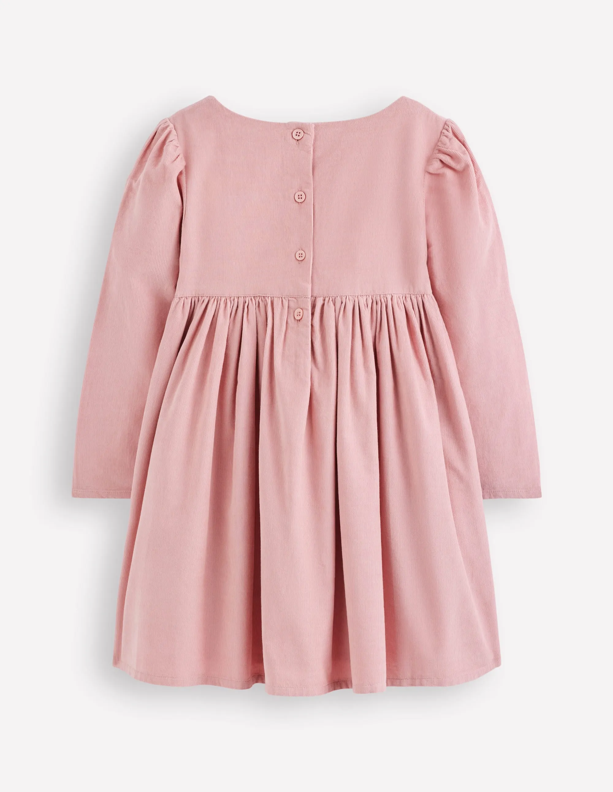 Modern Movement Corduroy Appliqu Dress-Almond Pink Flower