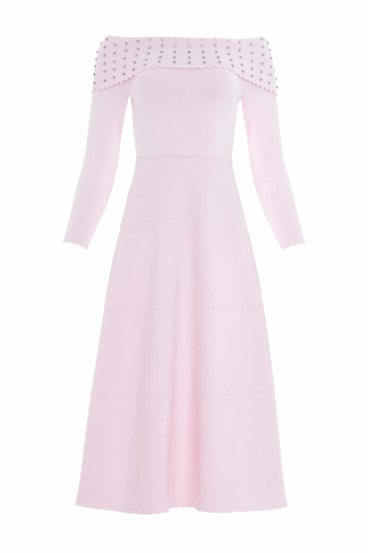 Grace Base Embellished Bardot Knit Gown