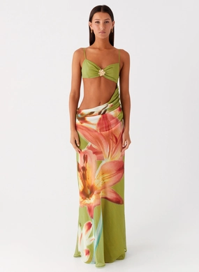 Tropic Rush Cut Out Maxi Dress - Jungle Floral
