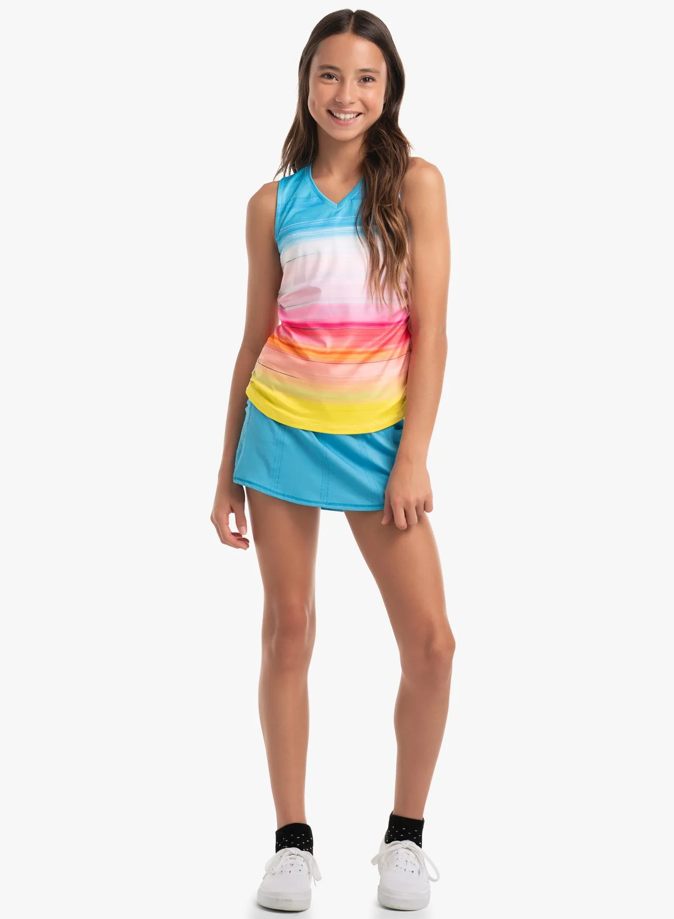 Tropical Bliss Ruche Tank Thermal Regulating Fabric Lightweight Design