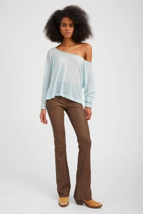 Casual Wearable UltraSoft Lining Truffle Leather Micro Flare