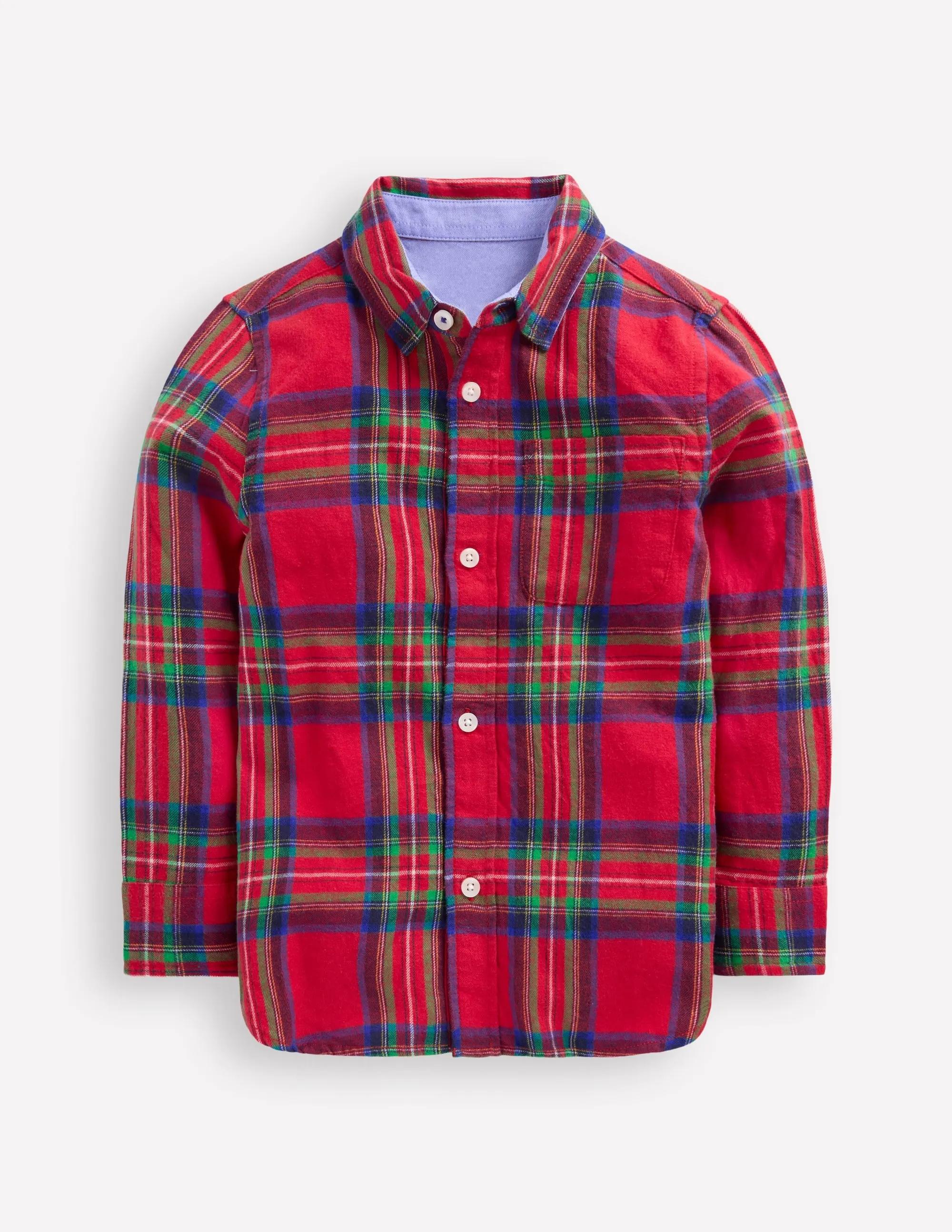 Cosy Cotton Check Shirt-Red Check Roll Up Sleeve System FourWay Stretch
