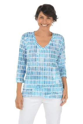 OversizedFit Self Cleaning Coating Turquoise Gradient Criss Cross Tunic