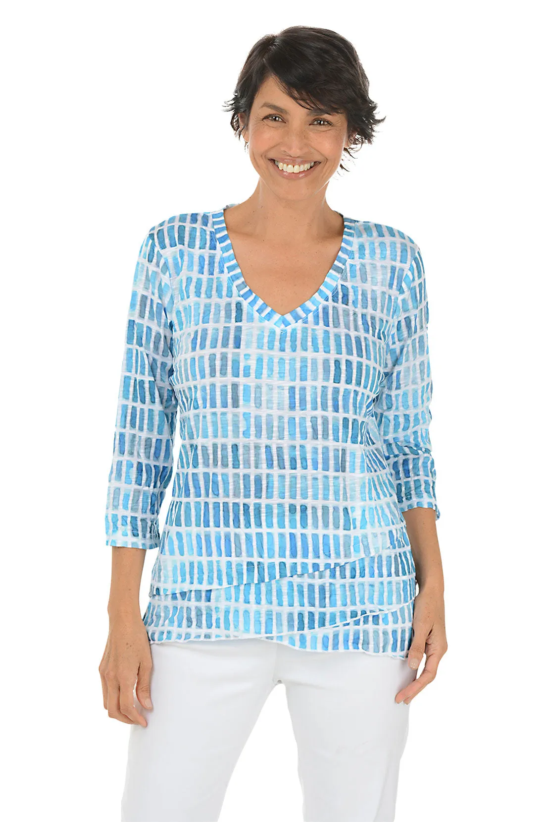 CompressionFit Turquoise Gradient Criss Cross Tunic